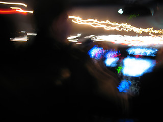 Image showing Night Driving Light Trails