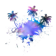 Image showing Palm Trees Grunge