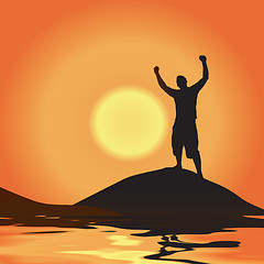 Image showing Victory At Sunset