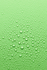 Image showing Green waterdrops