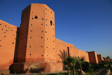 Image showing Old city wall in Marrakech