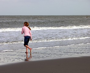 Image showing Girl at seashore