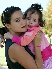 Image showing Mother and her crying daughter