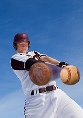 Image showing Baseball hit