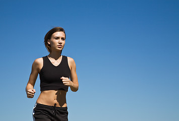 Image showing Girl running outdoor