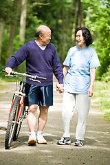 Image showing Senior active asian couple