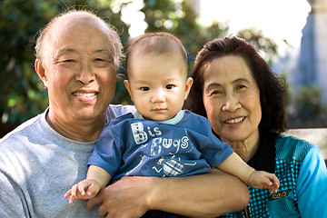 Image showing Child and grandparents