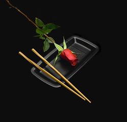 Image showing red rose sushi