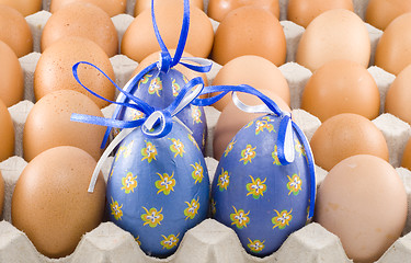 Image showing Blue Easter Eggs