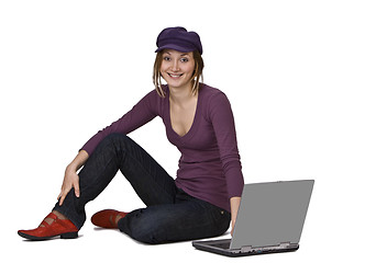 Image showing Woman with a laptop