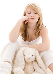 Image showing teenage girl with plush toy