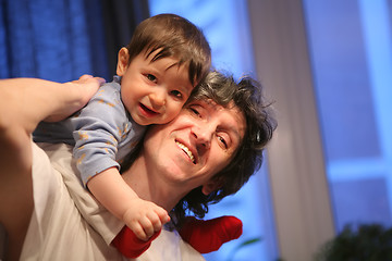 Image showing happy father and son