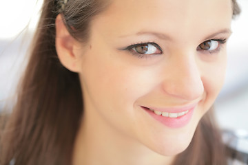 Image showing closeup portrait of the merry girl