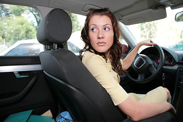 Image showing woman in car