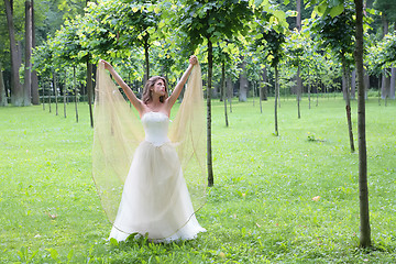 Image showing girl stand in the summer park