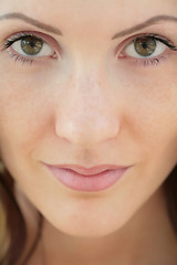 Image showing girl with green eye, close-up