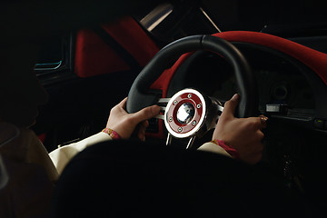 Image showing Hands of a Driver