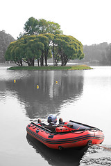 Image showing Red Lifeboat, Ship