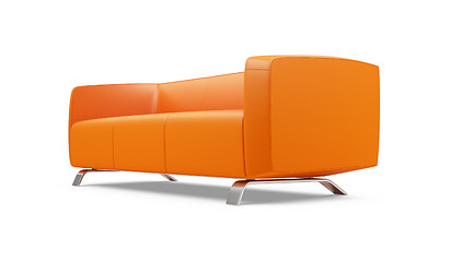 Image showing Orange couch over white