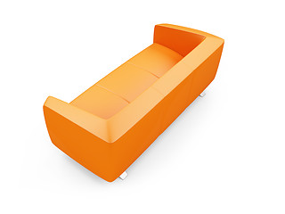 Image showing Orange couch over white
