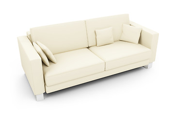 Image showing White sofa over white