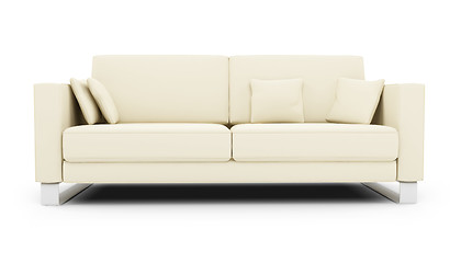 Image showing White sofa over white