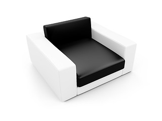 Image showing Black and white color armchair isolated view