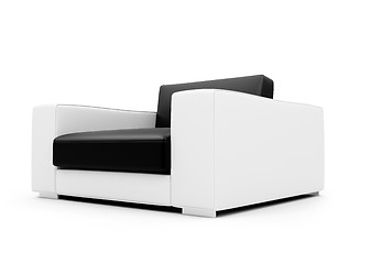 Image showing Black and white color armchair isolated view