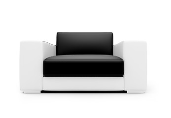 Image showing Black and white color armchair isolated view
