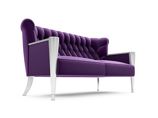 Image showing Purple sofa over white