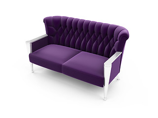 Image showing Purple sofa over white