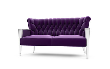 Image showing Purple sofa over white