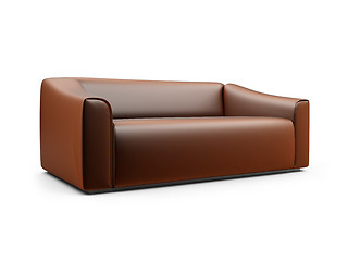 Image showing Brown sofa over white