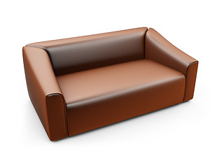 Image showing Brown sofa over white