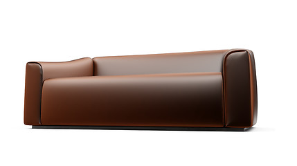 Image showing Brown sofa over white