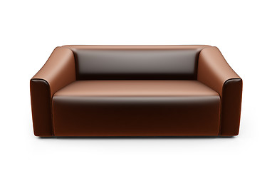 Image showing Brown sofa over white