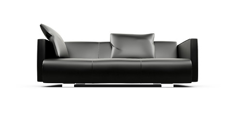 Image showing Black sofa over white