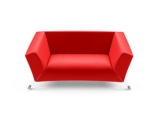 Image showing Red couch over white