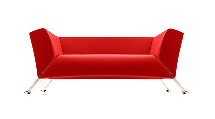 Image showing Red couch over white