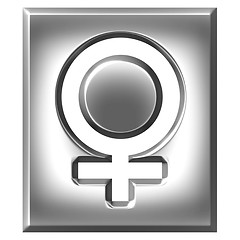 Image showing 3D Silver Female Symbol Sign