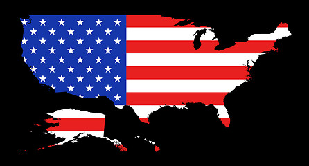 Image showing USA Flag Map