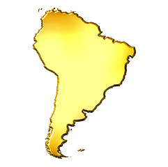 Image showing South America 3d Golden Map