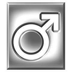 Image showing 3D Silver Male Symbol Sign