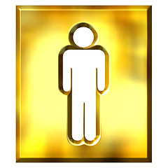 Image showing 3D Golden Male Sign