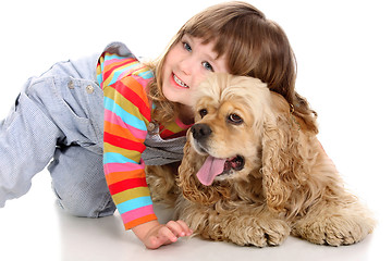Image showing girl and dog