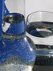 Image showing Carafe and glass of water