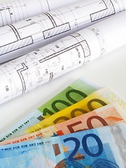 Image showing EURO money and plans