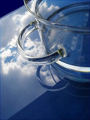 Image showing Pot and water over blue sky