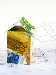 Image showing EURO money - house - plans