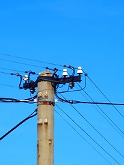 Image showing Old  power pole